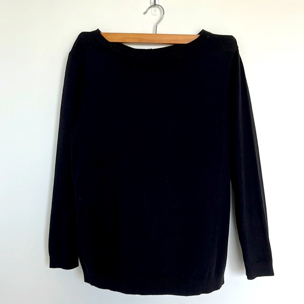 Black Ann Taylor sweater with button details in the back